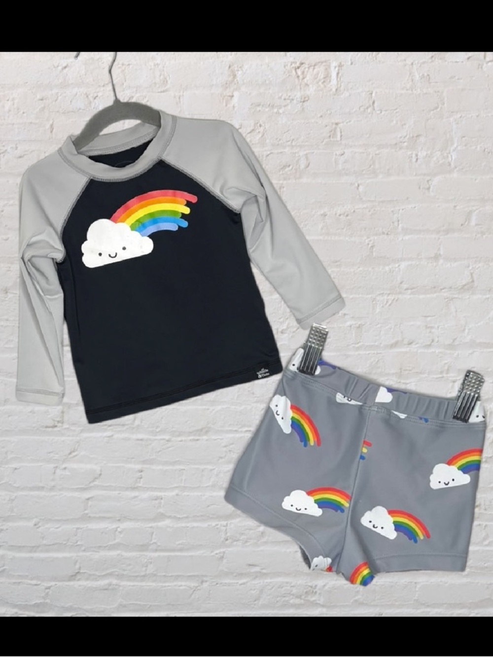 Whistle & Flute Kawaii Rainbow Rashguard Swimsuit